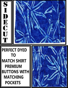 la-leela-men-casual-wear-cotton-hand-palm-tree-printed-batik-royal-blue-size-s-xxl