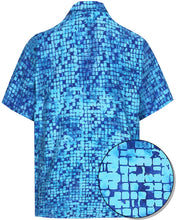 Load image into Gallery viewer, la-leela-men-casual-wear-cotton-hand-batik-printed-blue-hawaiian-aloha-shirt-size-s-xxl