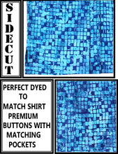 Load image into Gallery viewer, la-leela-men-casual-wear-cotton-hand-batik-printed-blue-hawaiian-aloha-shirt-size-s-xxl