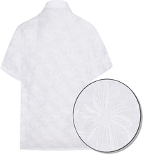 Load image into Gallery viewer, la-leela-men-casual-wear-holiday-cotton-hand-print-white-aloha-shirt