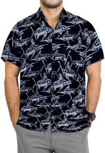 Load image into Gallery viewer, la-leela-men-casual-wear-cotton-hand-print-batik-black-grey-size-s-xxl