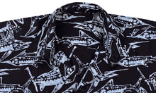 Load image into Gallery viewer, la-leela-men-casual-wear-cotton-hand-print-batik-black-grey-size-s-xxl