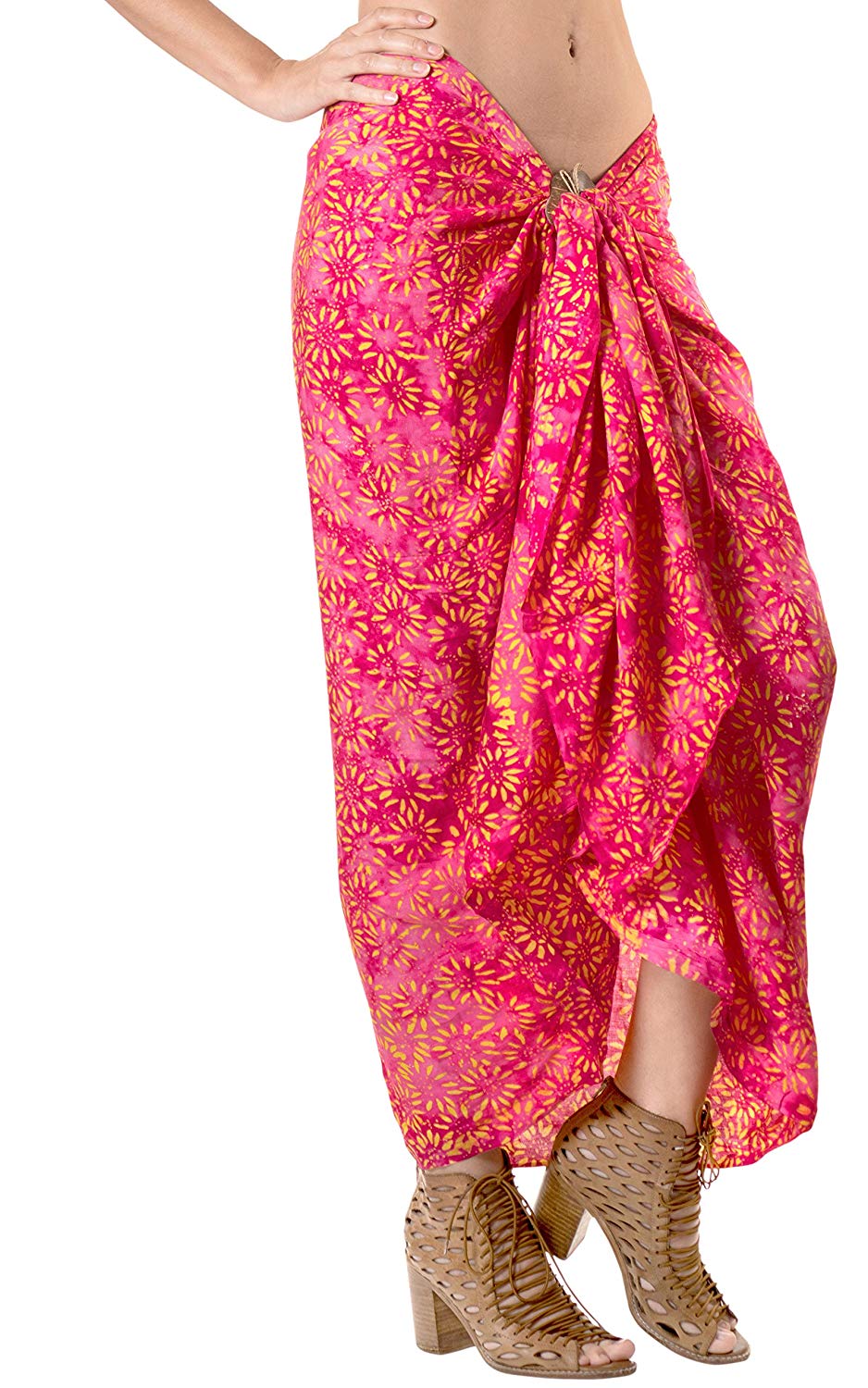 LA LEELA Womens Beach Swimsuit Cover Up Sarong Swimwear Cover-Up Wrap Skirt Plus Size Large Maxi FO