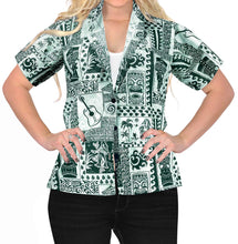 Load image into Gallery viewer, LA LEELA Women&#39;s Summer Beach Button Down Short Sleeve Camp Casual Blouse Turtle