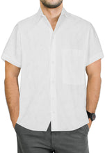 Load image into Gallery viewer, la-leela-men-casual-wear-cotton-hand-printed-white-hawaiian-shirt-size-s-xxl