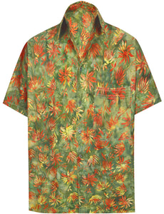 la-leela-men-casual-wear-cotton-hand-printed-green-hawaiian-shirts-size-s-xxl