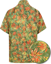 Load image into Gallery viewer, la-leela-men-casual-wear-cotton-hand-printed-green-hawaiian-shirts-size-s-xxl