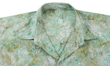 Load image into Gallery viewer, la-leela-men-casual-wear-cotton-hand-batik-printed-sea-green-hawaiian-shirt-size-s-xxl