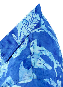 la-leela-men-casual-wear-cotton-hand-batik-fish-printed-royal-blue-hawaiian-shirt-size-s-xxl