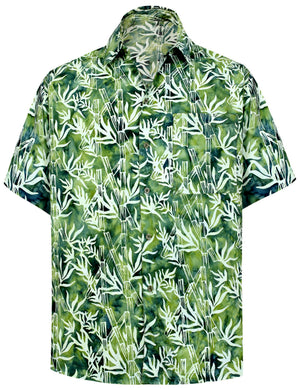 la-leela-men-casual-wear-cotton-palm-tree-printed-green-hawaiian-aloha-shirt-size-s-xxl