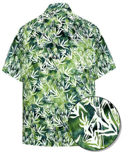 Load image into Gallery viewer, la-leela-men-casual-wear-cotton-palm-tree-printed-green-hawaiian-aloha-shirt-size-s-xxl