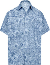 Load image into Gallery viewer, la-leela-men-casual-wear-cotton-hand-floral-printed-grey-hawaiian-shirt-size-s-xxl