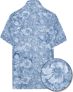 la-leela-men-casual-wear-cotton-hand-floral-printed-grey-hawaiian-shirt-size-s-xxl