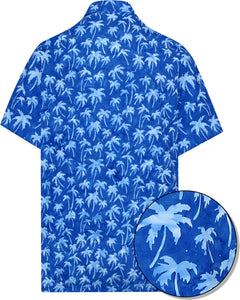 la-leela-men-casual-wear-cotton-palm-tree-hand-printed-royal-blue-hawaiian-shirt-size-s-xxl