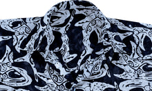 Load image into Gallery viewer, la-leela-men-casual-wear-cotton-hand-batik-fish-printed-black-hawaiian-shirt-size-s-xxl