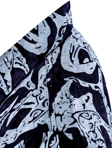 la-leela-men-casual-wear-cotton-hand-batik-fish-printed-black-hawaiian-shirt-size-s-xxl
