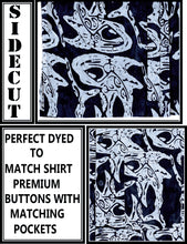 Load image into Gallery viewer, la-leela-men-casual-wear-cotton-hand-batik-fish-printed-black-hawaiian-shirt-size-s-xxl