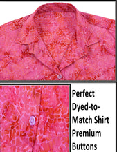 Load image into Gallery viewer, la-leela-womens-beach-wear-button-down-short-sleeve-casual-100-cotton-hand-printed-blose-pink