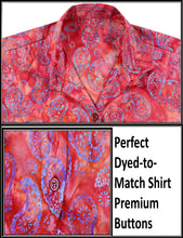 Load image into Gallery viewer, la-leela-womens-beach-wear-button-down-short-sleeve-casual-100-cotton-hand-printed-blouse-red