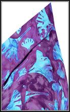 Load image into Gallery viewer, la-leela-womens-beach-wear-button-down-short-sleeve-casual-100-cotton-leaf-floral-hand-printed-blouse-purple-turquoise