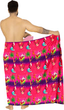 Load image into Gallery viewer, LA LEELA Christmas santa Nightwear Pareo Lungi Boys Wrap 78&quot;X39&quot; Pink_X383