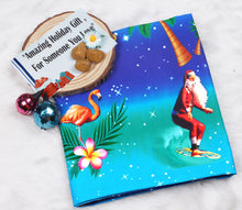 Load image into Gallery viewer, LA LEELA Christmas Soft Surf Light santa Beach wear Wrap Mens 78&quot;X39&quot; Blue_X382
