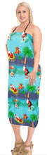 Load image into Gallery viewer, la-leela-christmas-bathing-towel-womens-wrap-sarong-santa-78x39-blue_x869