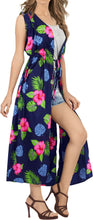 Load image into Gallery viewer, LA LEELA Women Swimsuit Kimono Cover up plus size 12-20W [L-2X] Navy Blue_X973