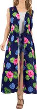 Load image into Gallery viewer, LA LEELA Women Swimsuit Kimono Cover up plus size 12-20W [L-2X] Navy Blue_X973