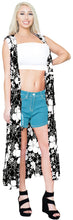 Load image into Gallery viewer, LA LEELA Loose Cardigan Cover up Swimwear Kimono Black_Y265 OSFM 12-20W [L- 2X]