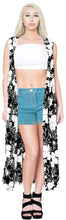 Load image into Gallery viewer, LA LEELA Loose Cardigan Cover up Swimwear Kimono Black_Y265 OSFM 12-20W [L- 2X]