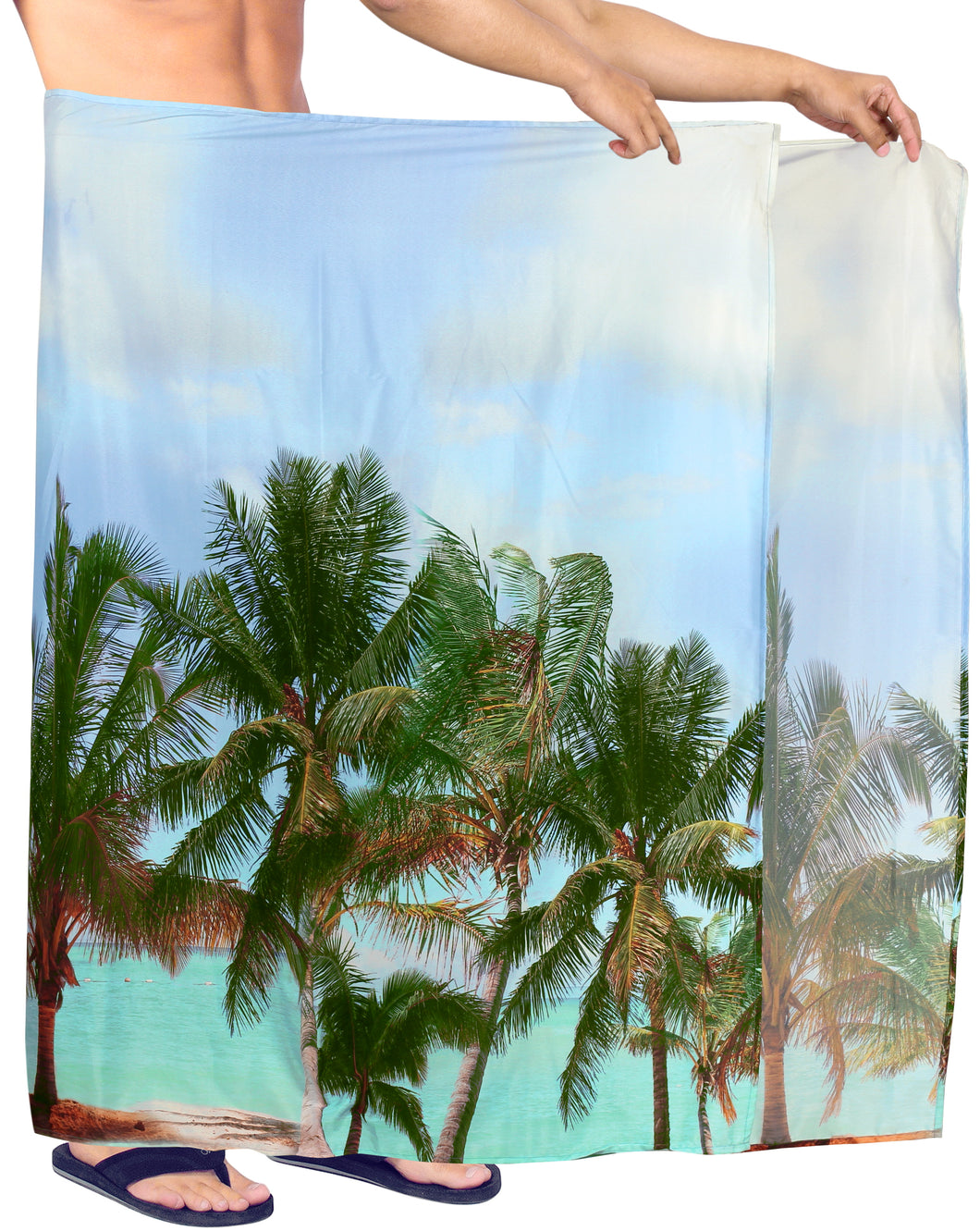 la-leela-Men-Sarong-Pareo-Swimsuit-Cover-Up-Beach-Wrap-Lungi-One-Size-Blue_Y587