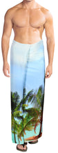 Load image into Gallery viewer, La Leela Men Sarong Pareo Swimsuit Cover Up Beach Wrap Lungi One Size Blue_Y587
