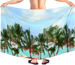 La Leela Men Sarong Pareo Swimsuit Cover Up Beach Wrap Lungi One Size Blue_Y587