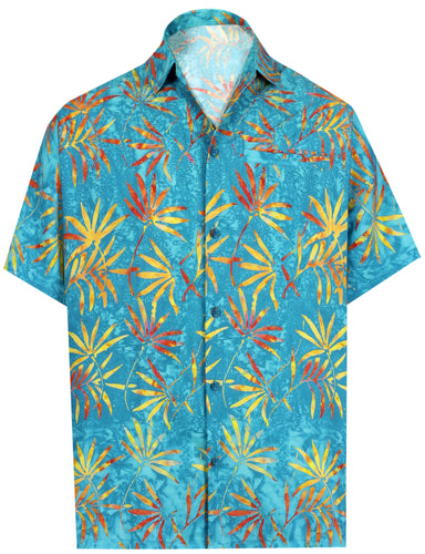 la-leela-shirt-casual-button-down-short-sleeve-beach-shirt-men-aloha-pocket-Shirt-Bright Blue_AA159