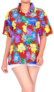la-leela-womens-blossom-patio-hawaiian-aloha-tropical-beach--short-sleeve-relaxed-fit-blouse-printed-shirt-red
