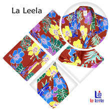Load image into Gallery viewer, la-leela-shirt-casual-button-down-short-sleeve-beach-shirt-men-aloha-pocket-Blood Red_AA180