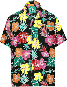 la-leela-shirt-casual-button-down-short-sleeve-beach-shirt-men-aloha-pocket-Shirt-Halloween Black_AA181