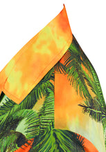 Load image into Gallery viewer, LA LEELA Men Casual Beach wear hawaiian Shirt Aloha Tropical Beach front Pocket Short sleeve Orange