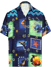 Load image into Gallery viewer, la-leela-shirt-casual-button-down-short-sleeve-beach-shirt-men-aloha-pocket-Blue_AA169
