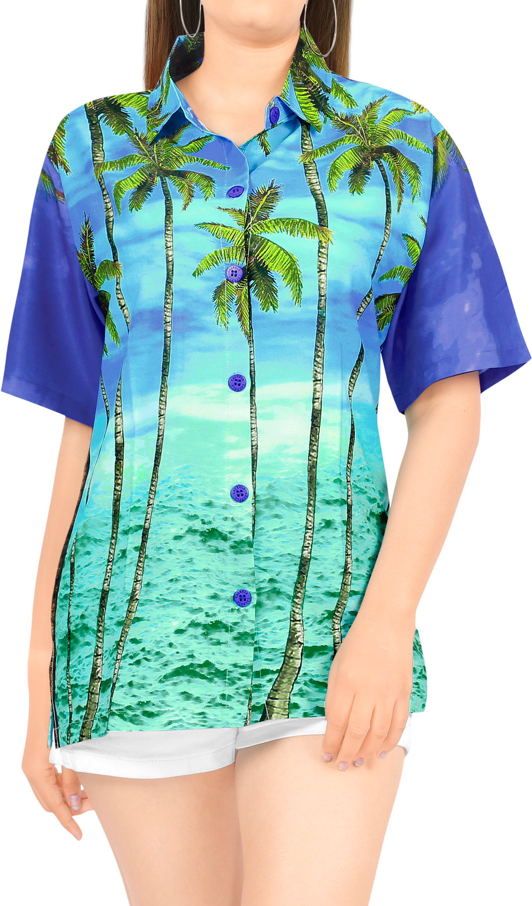 la-leela-womens-bamboo-grove-hawaiian-aloha-tropical-beach--short-sleeve-relaxed-fit-blouse-printed-shirt-blue