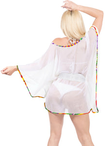 LA LEELA Women's Plus Size Bikini Cover-Ups Swimwear Dress US 14-24W White_Y271