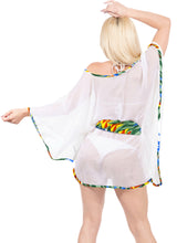 Load image into Gallery viewer, LA LEELA Women&#39;s Swimwear Cover-Ups Beach Kaftan Dress US 14-24W White_Y272