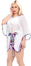 Load image into Gallery viewer, LA LEELA Women&#39;s Swimwear Cover-Ups Beach Caftan Dress US 14-24W White_Y273
