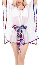 Load image into Gallery viewer, LA LEELA Women&#39;s Swimwear Cover-Ups Beach Caftan Dress US 14-24W White_Y273