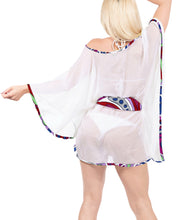 Load image into Gallery viewer, LA LEELA Women&#39;s Swimwear Cover-Ups Beach Caftan Dress US 14-24W White_Y273