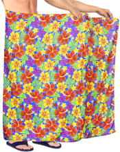 Load image into Gallery viewer, LA LEELA Men Swimwear Cover Up Beach Sarong Swimsuit Wrap 78"X42" Turquoise U309 910755
