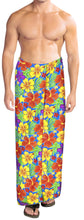 Load image into Gallery viewer, LA LEELA Men Swimwear Cover Up Beach Sarong Swimsuit Wrap 78"X42" Turquoise U309 910755