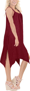 LA LEELA Print kimono cover ups for swimwear women Red_Y391 OSFM 14-16W [L- 1X]