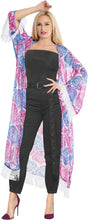 Load image into Gallery viewer, LA LEELA Kimono Cardigan Bikini Cover Up for Women Pink_Y268 OSFM 14-28W [L- 4X]